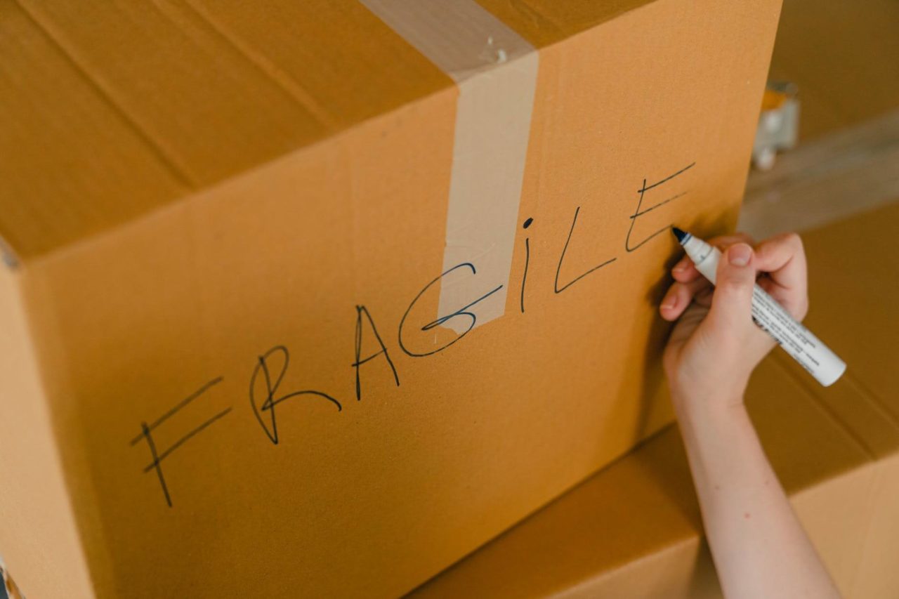 Box with fragile written on it