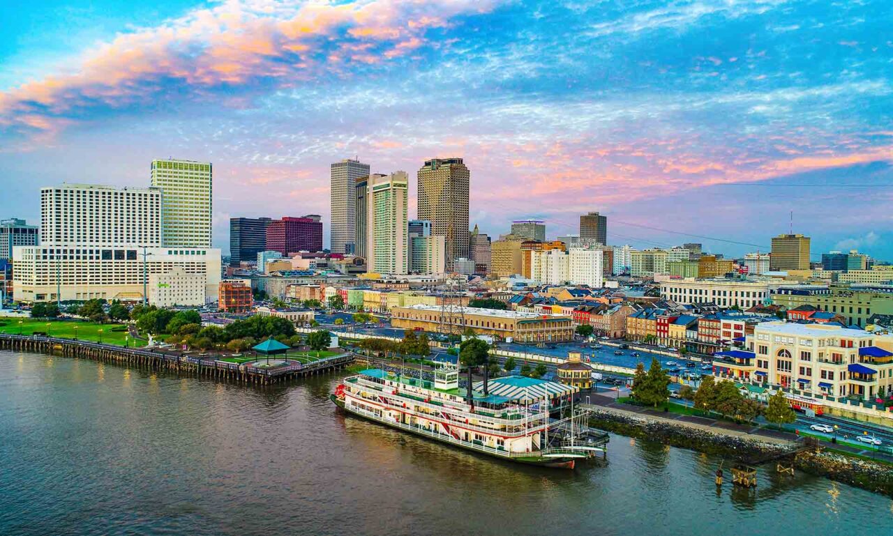 New Orleans, Louisiana, USA Downtown Skyline Aerial