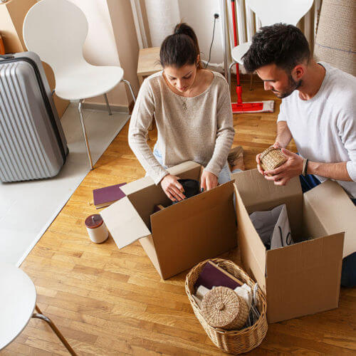 couple unpacking