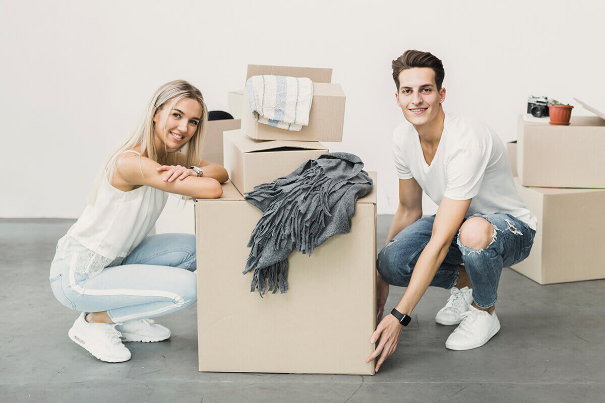 couple with box