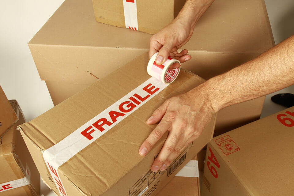 a box with fragile items