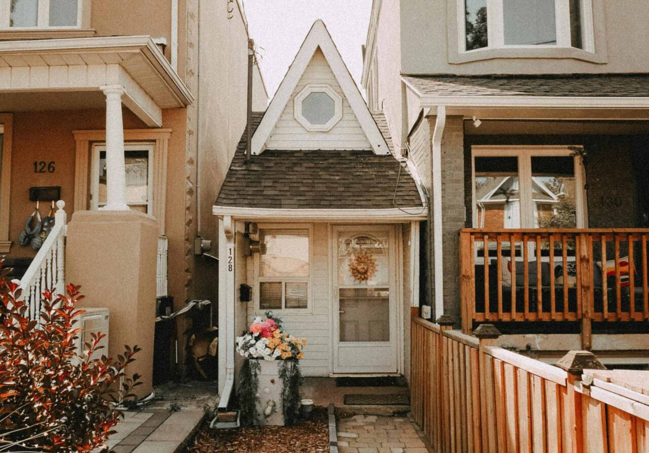 a couple of houses that are next to each other